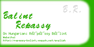 balint repassy business card